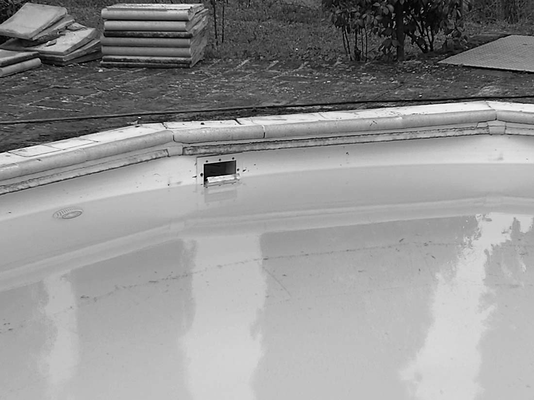 ristrutturazione piscina fuori terra scala idromassaggio vecchio skimmer